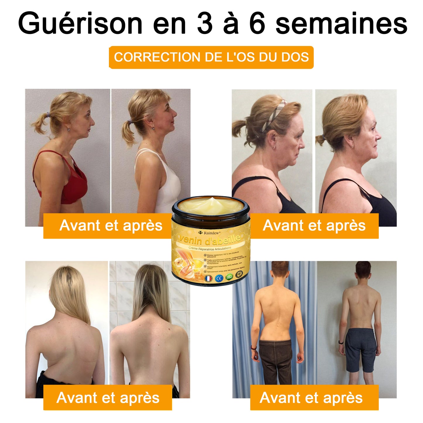 Raindew®venin d'abeille Crème Réparatrice Articulations(En particulier pour les personnes âgées & SOFCOT recommande)