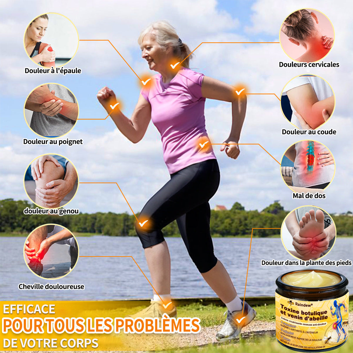 Raindew® 🐝 Botulinum Toxin & Bee Venom Pain-Relief Bone Healing Cream (crème cicatrisante osseuse à base de toxine botulique et de venin d'abeille)
