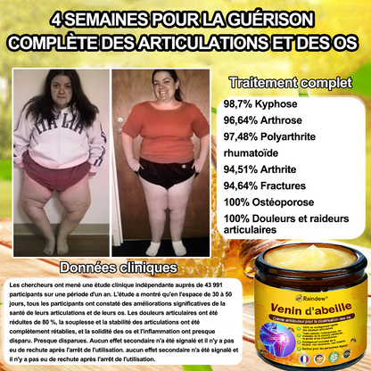 Raindew® Bee Venom Pain-Relief Bone Healing Cream 🐝🐝(Spécialement pour les personnes âgées & SOFCOT recommande)