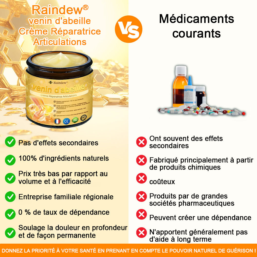 Raindew®venin d'abeille Crème Réparatrice Articulations(En particulier pour les personnes âgées & SOFCOT recommande)