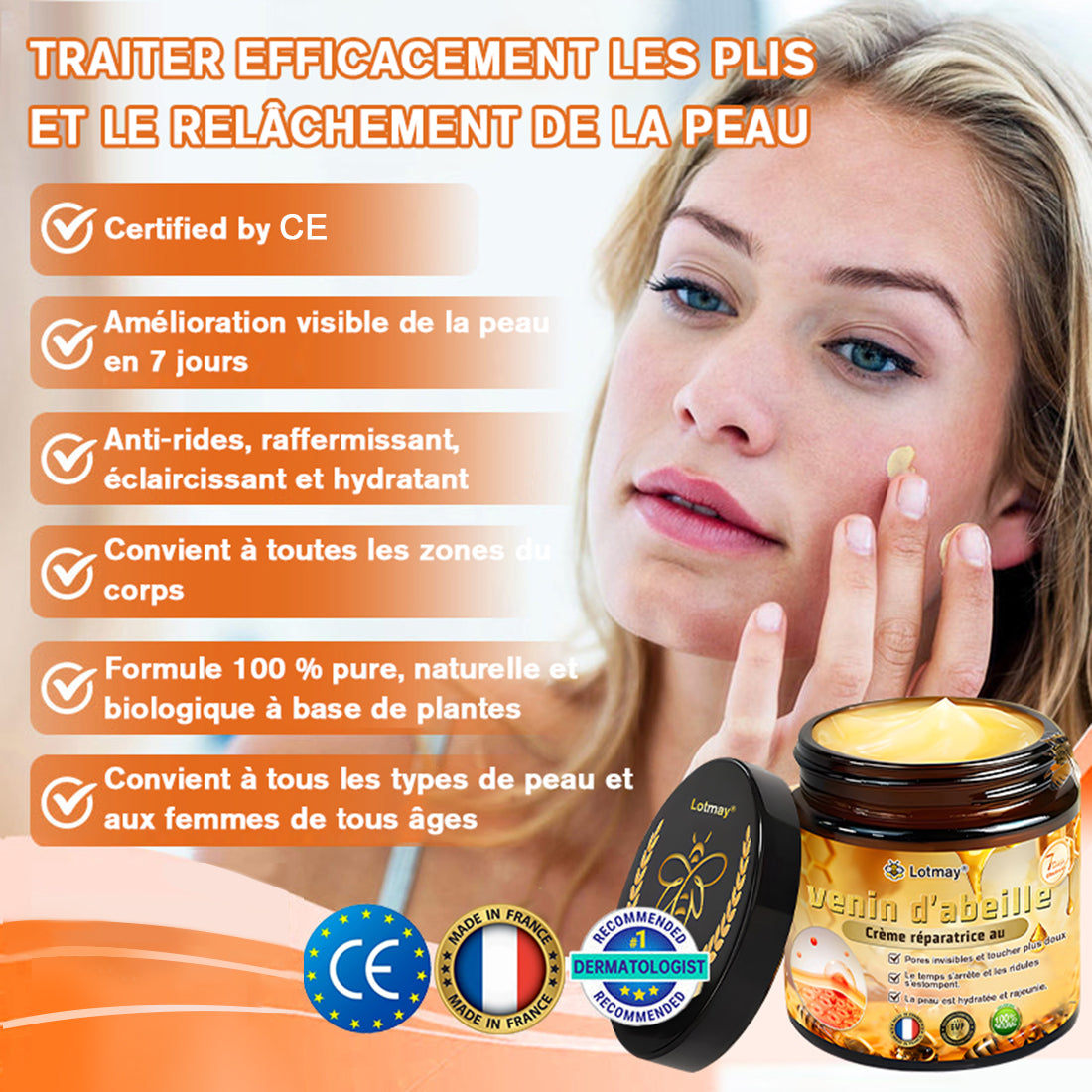 "Fabriqué et expédié de France|✅ Boutique officielle✨lotmay® venin d'abeille Crème réparatrice au 🔥 DERNIER JOUR - 80 % DE RÉDUCTION 💎"